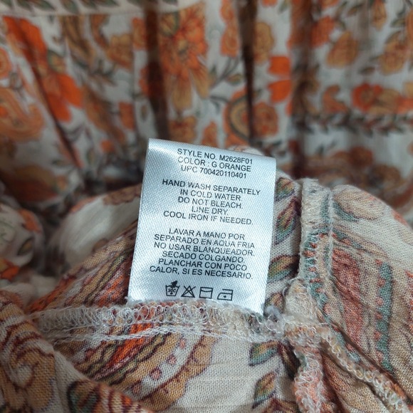 Bila Womens XXL Midi Dress Boho Floral Paisley Flowy Cottagecore Keyhole Back - Picture 12 of 12